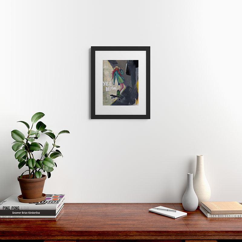 Sophia Buddenhagen Yee Haw Cowgirl Skater Framed Art Print