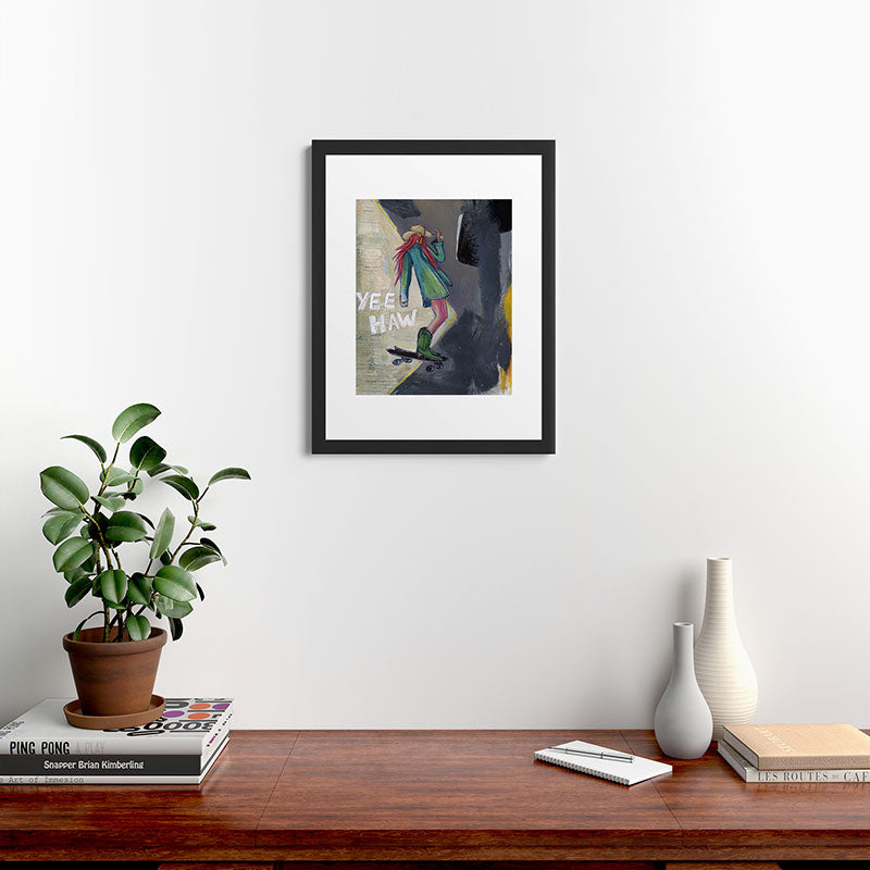 Sophia Buddenhagen Yee Haw Cowgirl Skater Framed Art Print