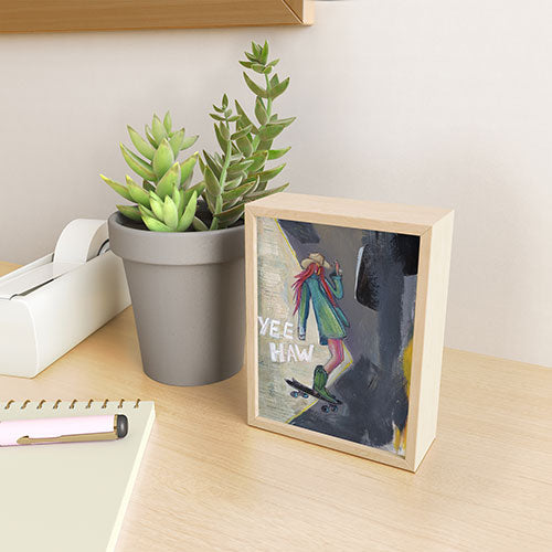 Sophia Buddenhagen Yee Haw Cowgirl Skater Framed Mini Art Print