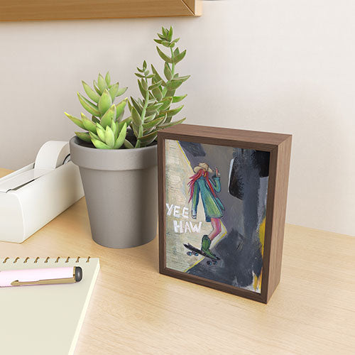 Sophia Buddenhagen Yee Haw Cowgirl Skater Framed Mini Art Print