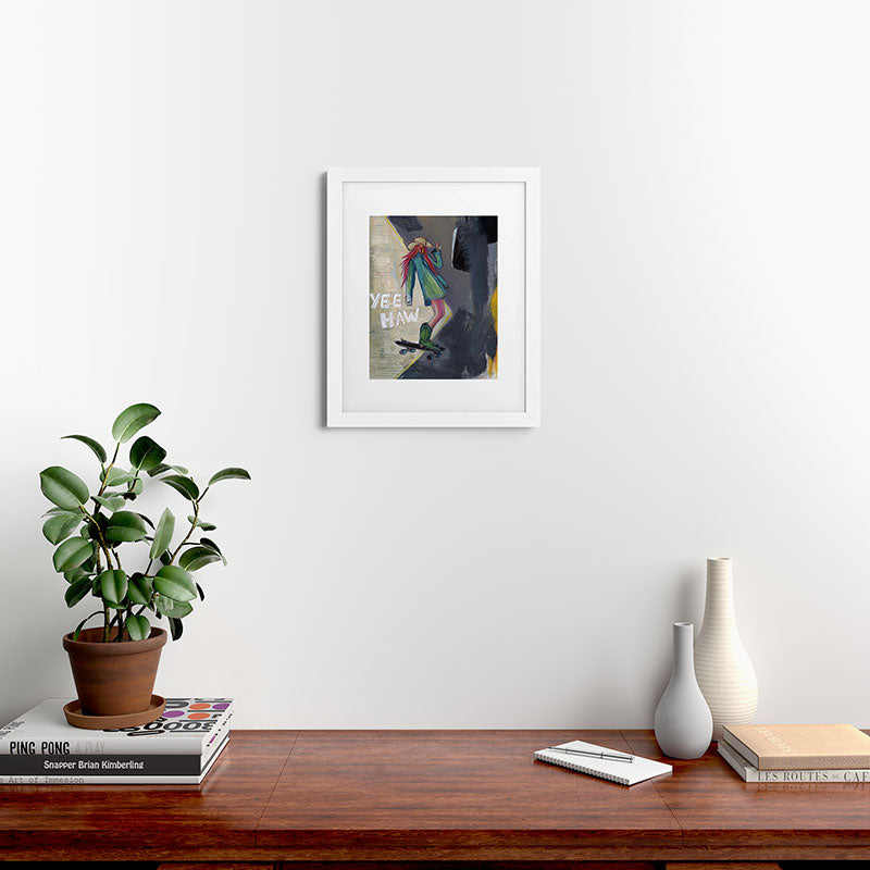 Sophia Buddenhagen Yee Haw Cowgirl Skater Framed Art Print