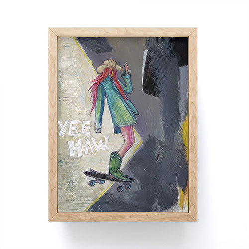 Sophia Buddenhagen Yee Haw Cowgirl Skater Framed Mini Art Print