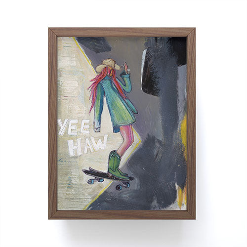 Sophia Buddenhagen Yee Haw Cowgirl Skater Framed Mini Art Print