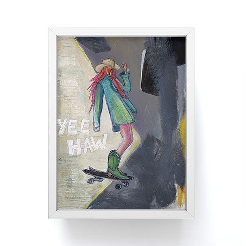 Sophia Buddenhagen Yee Haw Cowgirl Skater Framed Mini Art Print