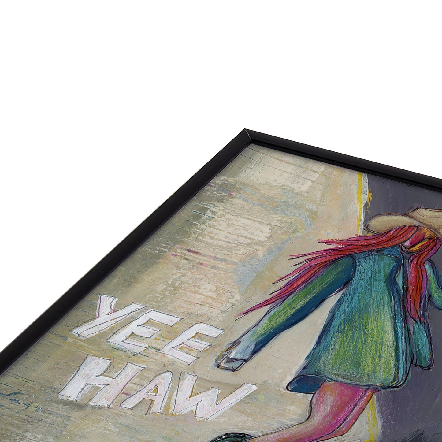 Sophia Buddenhagen Yee Haw Cowgirl Skater Square Metal Framed Art Print