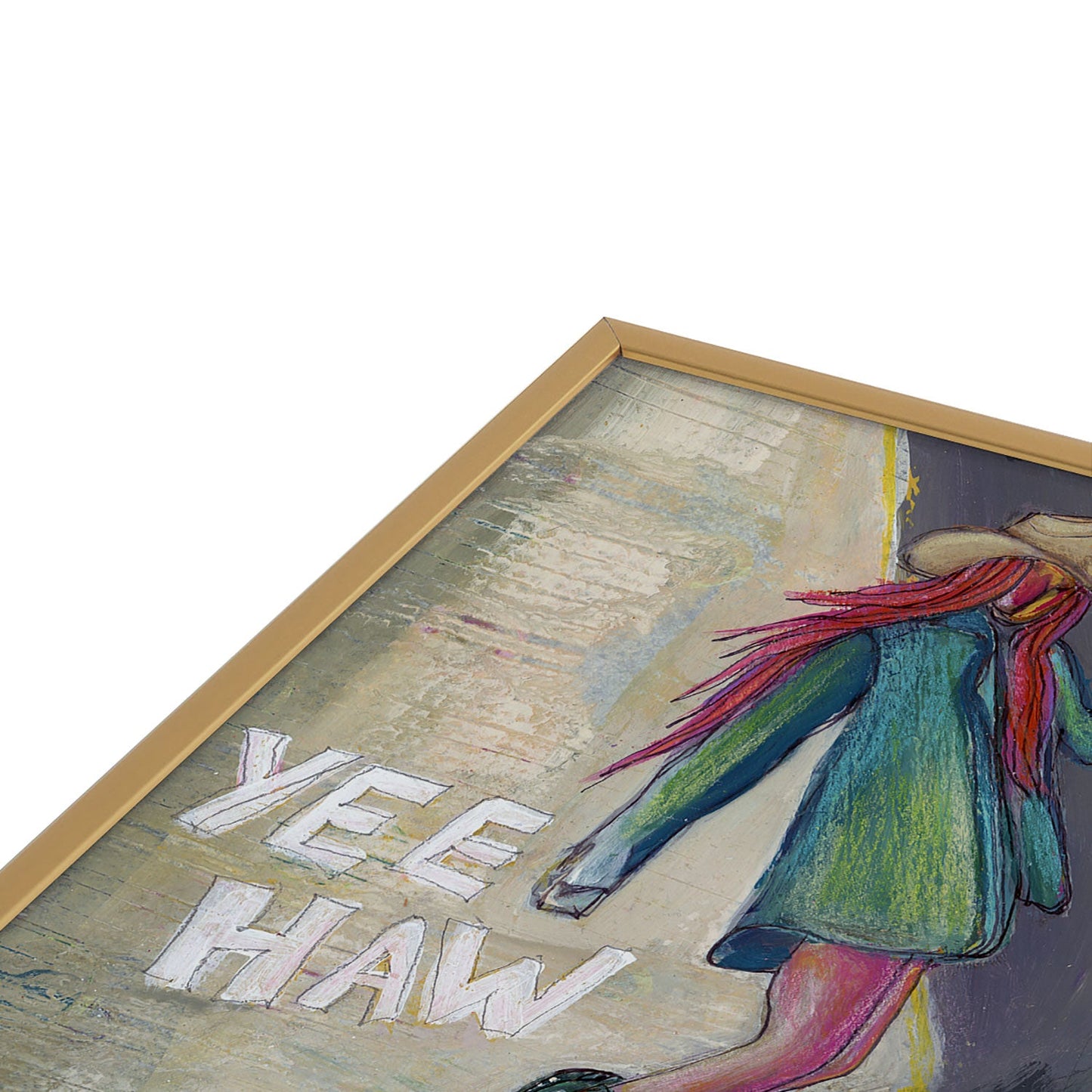 Sophia Buddenhagen Yee Haw Cowgirl Skater Square Metal Framed Art Print