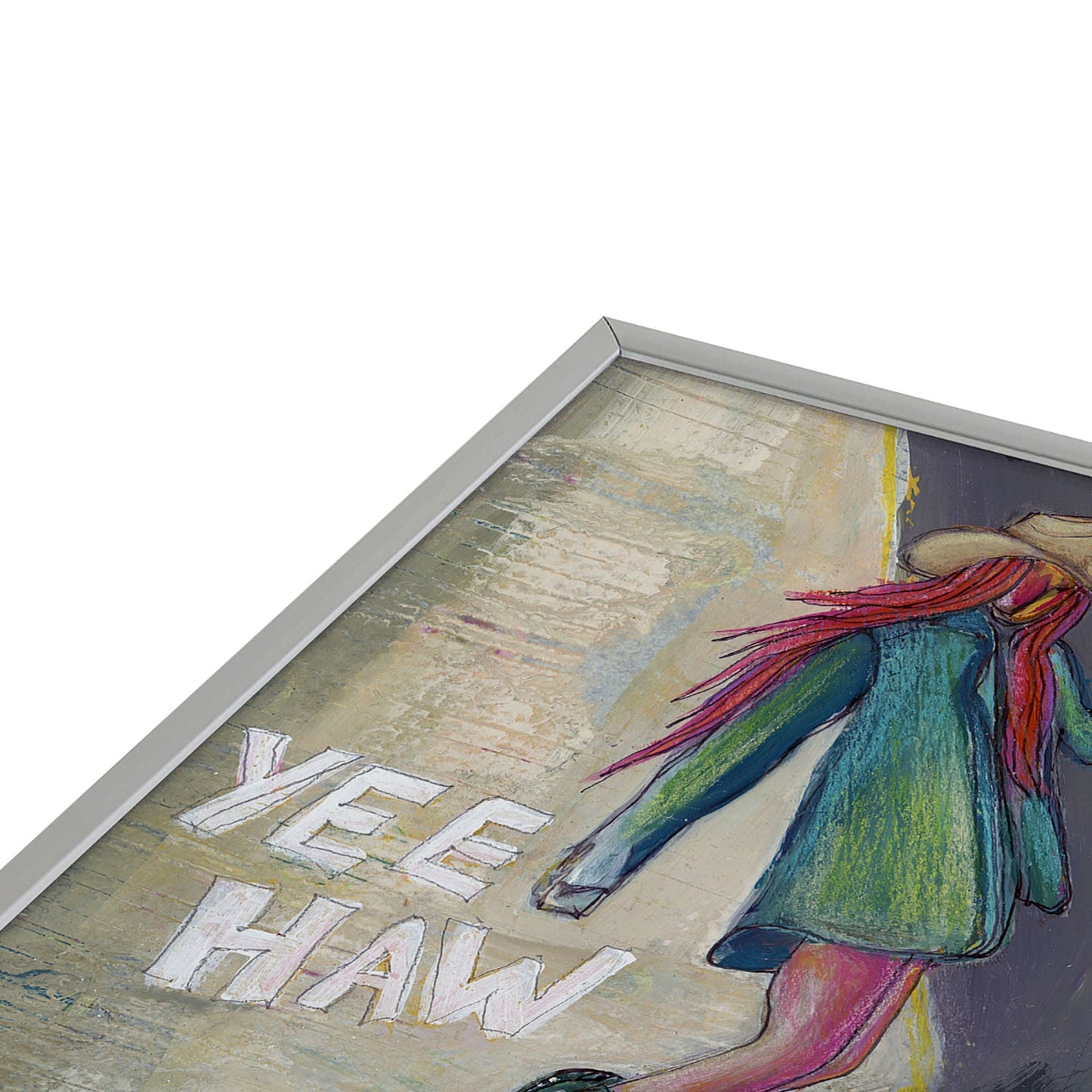 Sophia Buddenhagen Yee Haw Cowgirl Skater Square Metal Framed Art Print