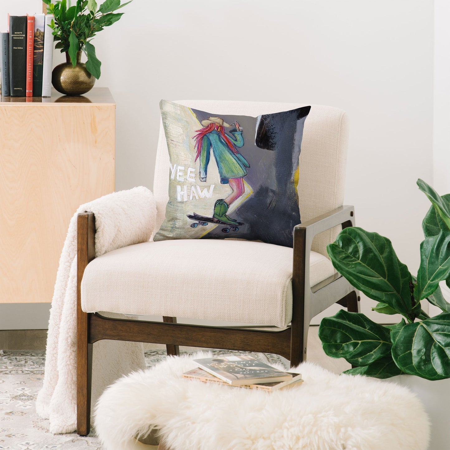 Sophia Buddenhagen Yee Haw Cowgirl Skater Throw Pillow