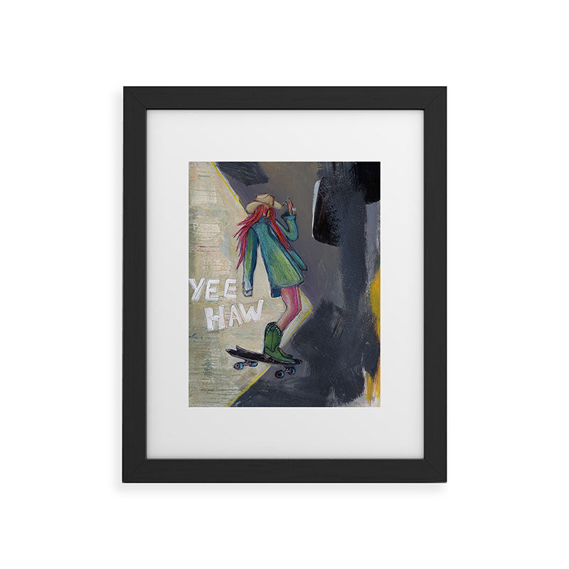 Sophia Buddenhagen Yee Haw Cowgirl Skater Framed Art Print