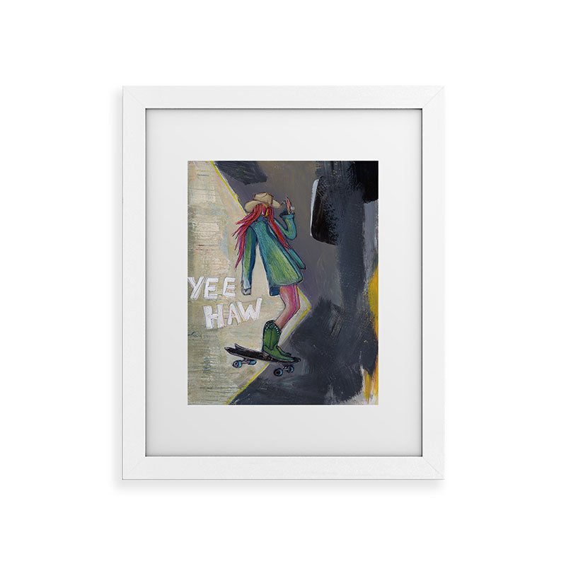 Sophia Buddenhagen Yee Haw Cowgirl Skater Framed Art Print