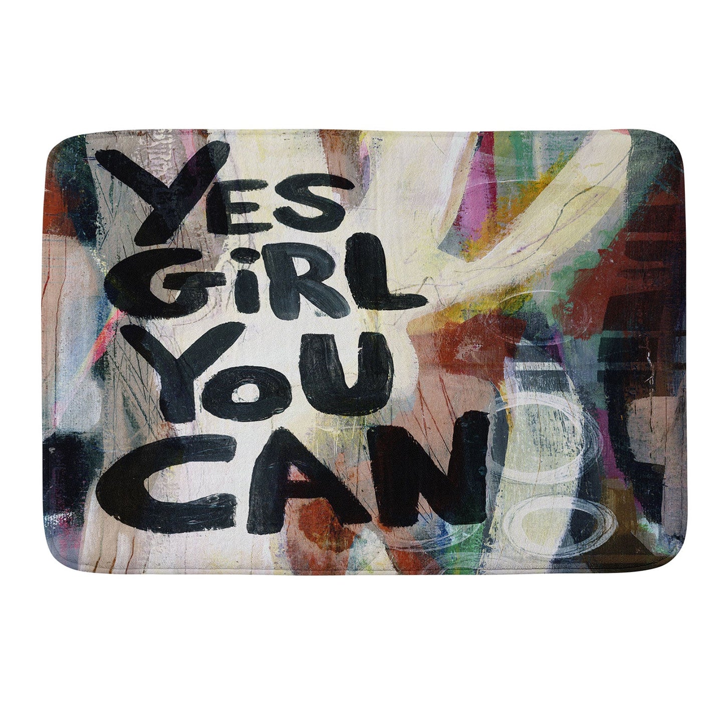Sophia Buddenhagen Yes Girl You Can Memory Foam Bath Mat