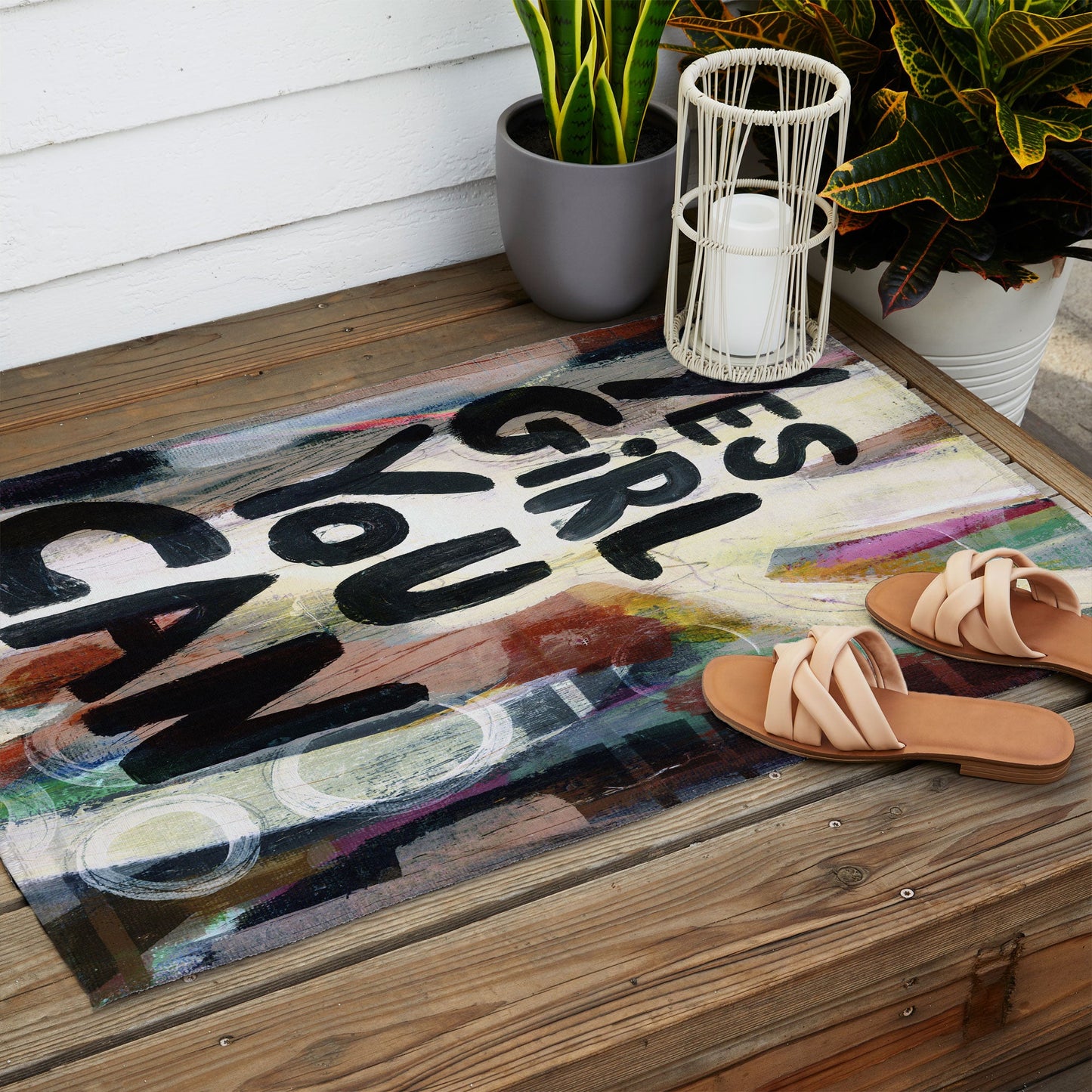 Sophia Buddenhagen Yes Girl You Can Outdoor Rug