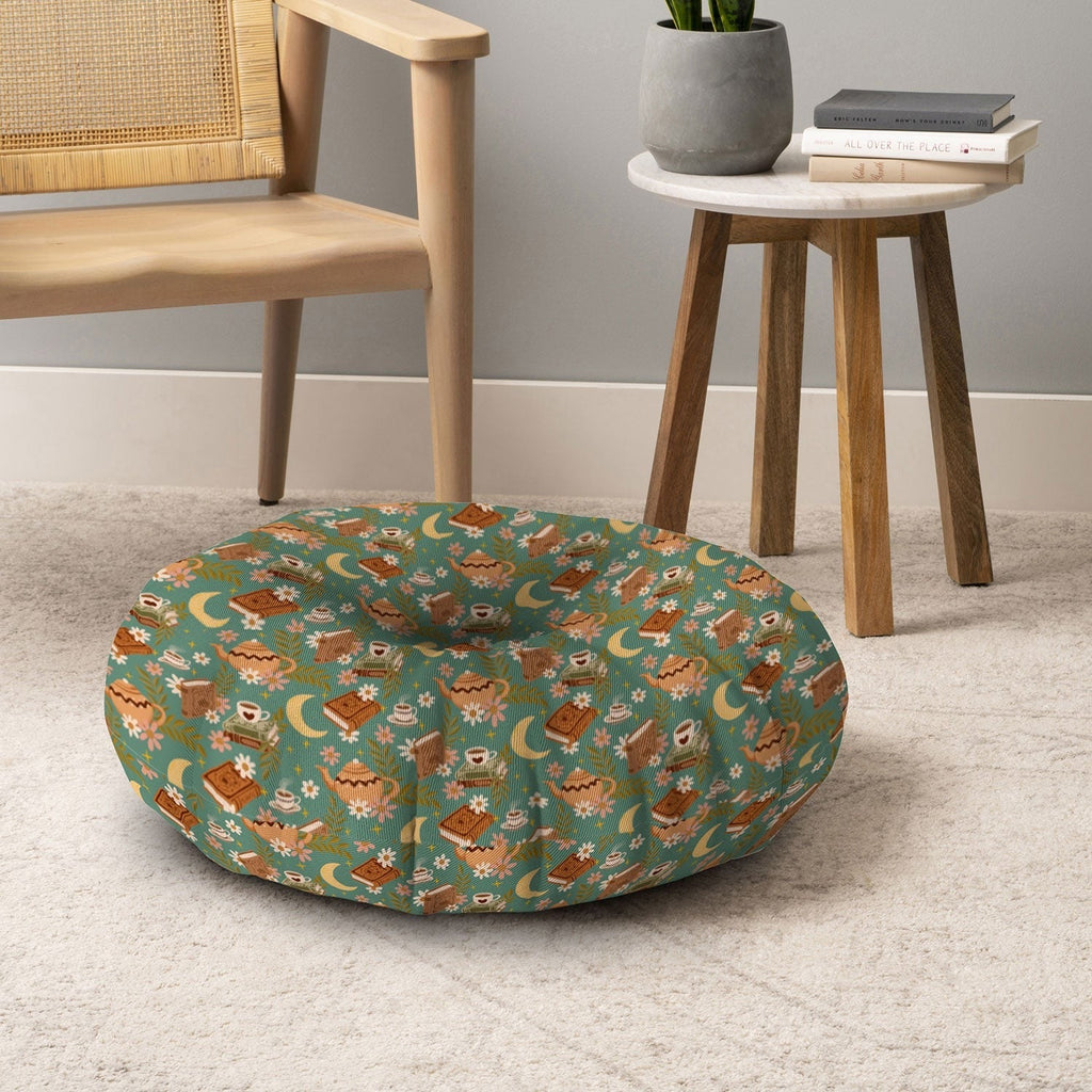 Avenie Moonlit Reading Nook I Floor Pillow Round
