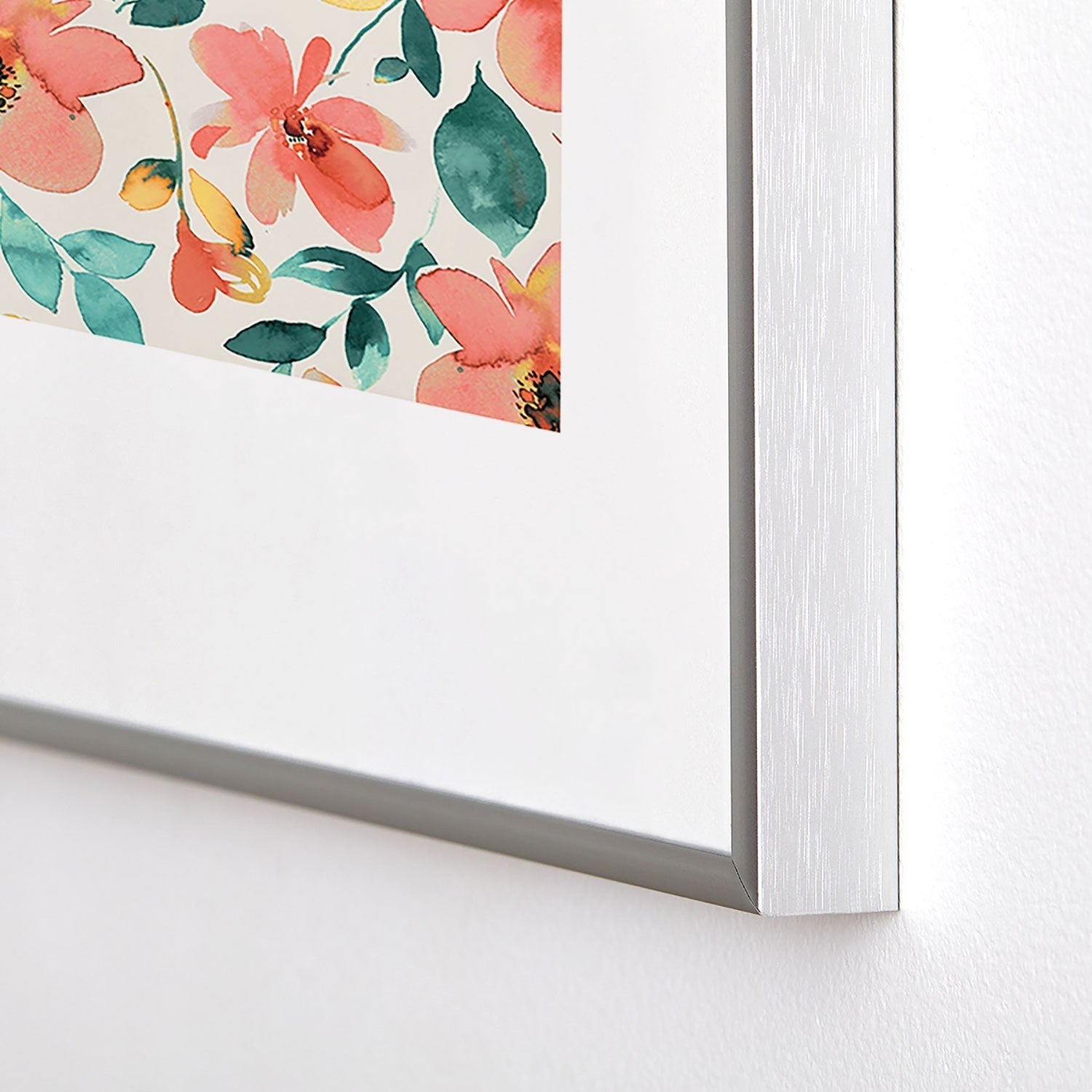 Ninola Design Botanic Retreat Tropical Whimsical Flowers Coral Green Metal Framed Art Print