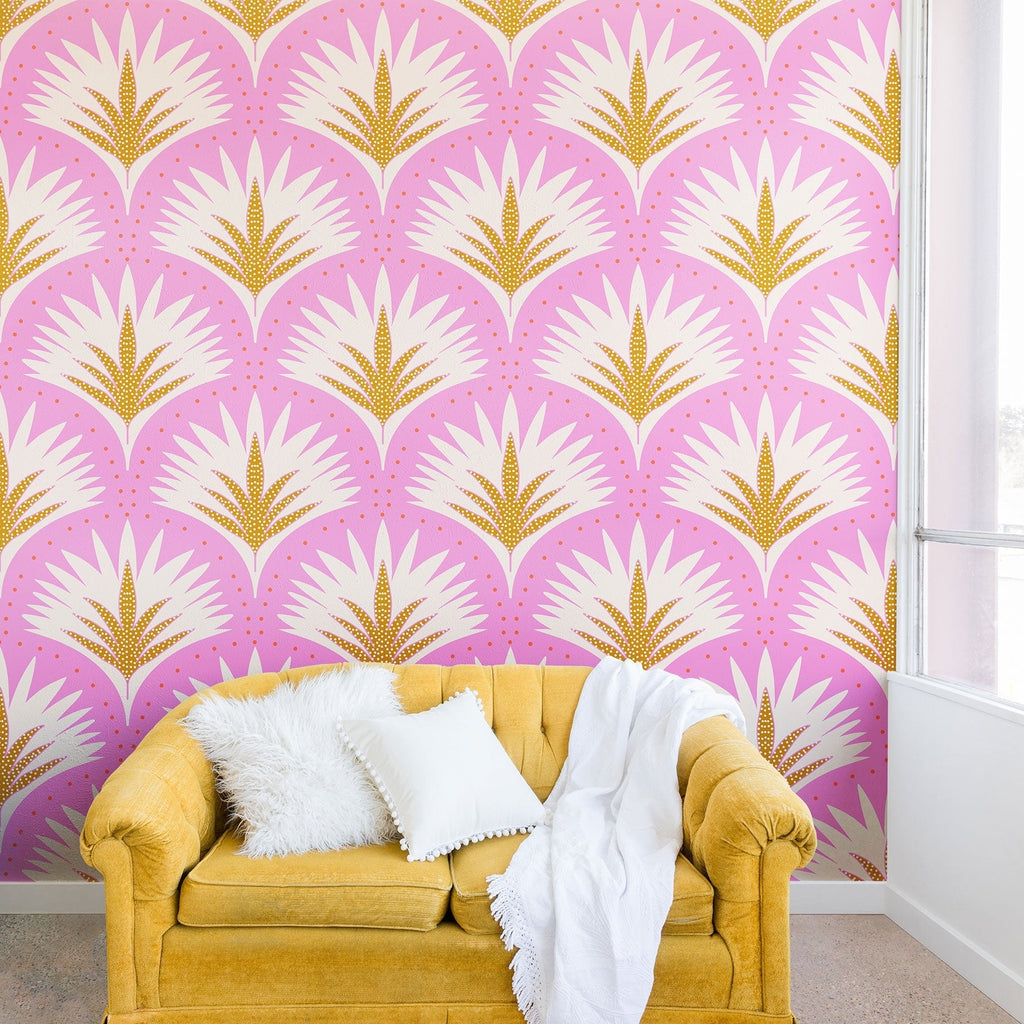 Jennifer Labre Pink Palmetto Wall Mural