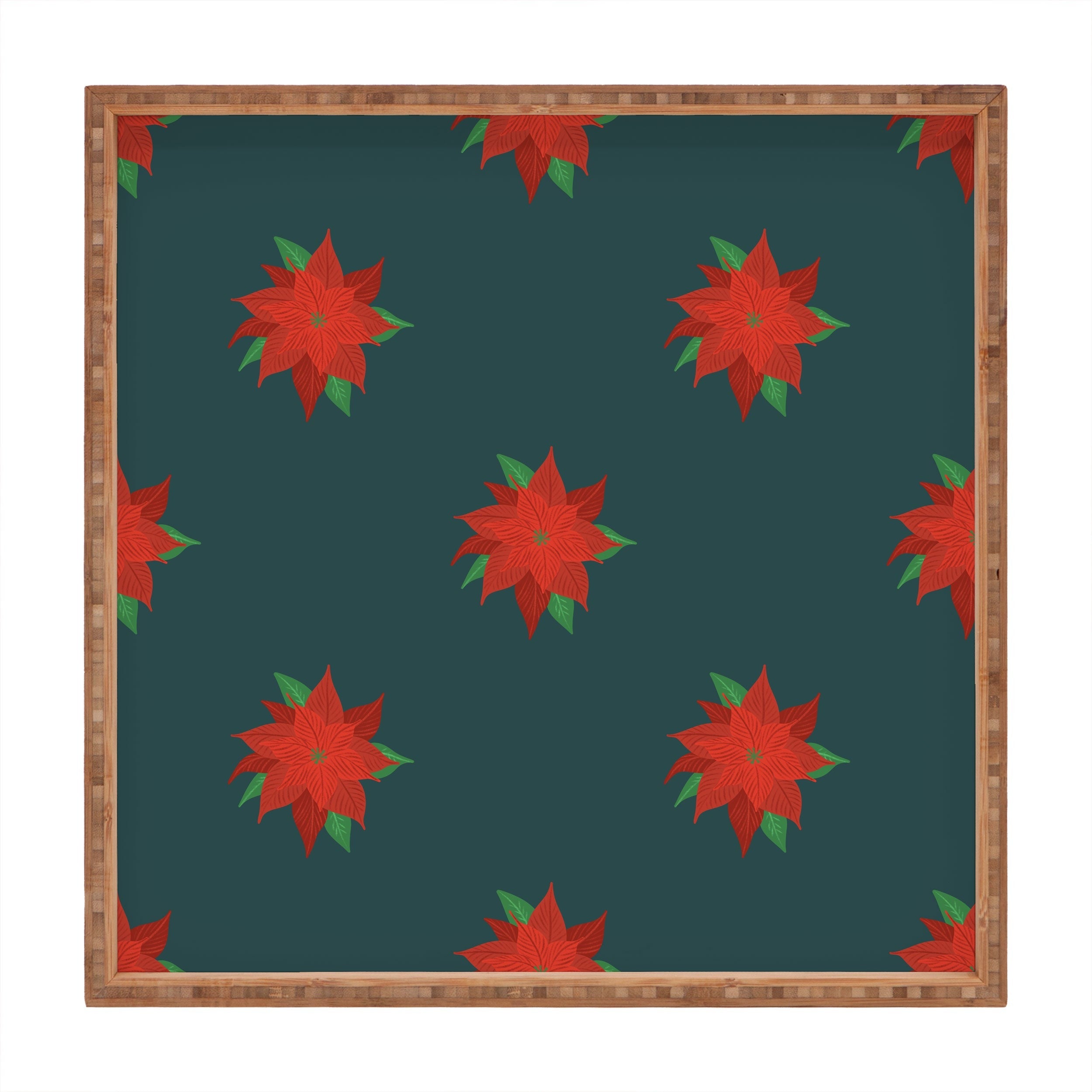 Design by Spark Poinsettia Florals Square Tray