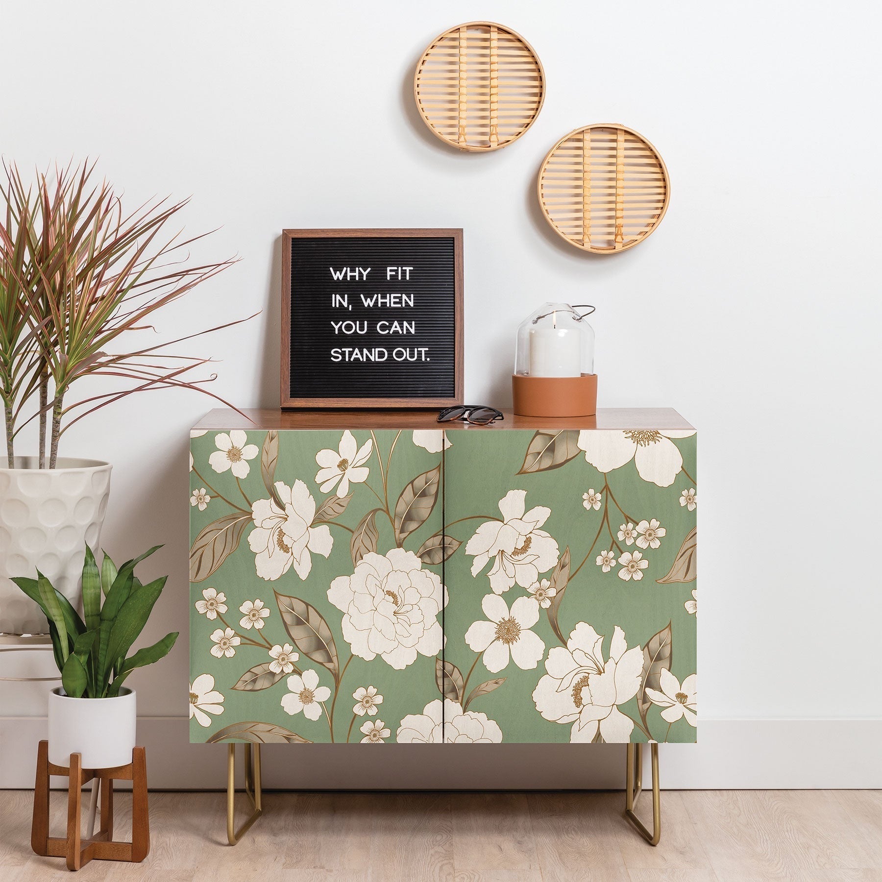 Gabriela Fuente Olive Floral Roberta Credenza
