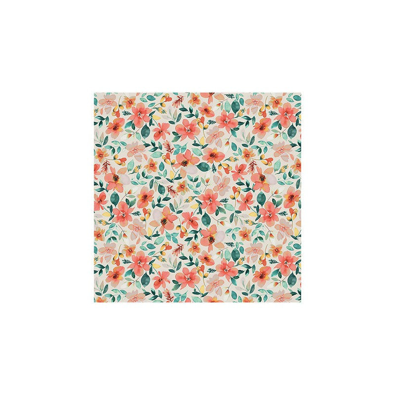 Ninola Design Botanic Retreat Tropical Whimsical Flowers Coral Green Art Print