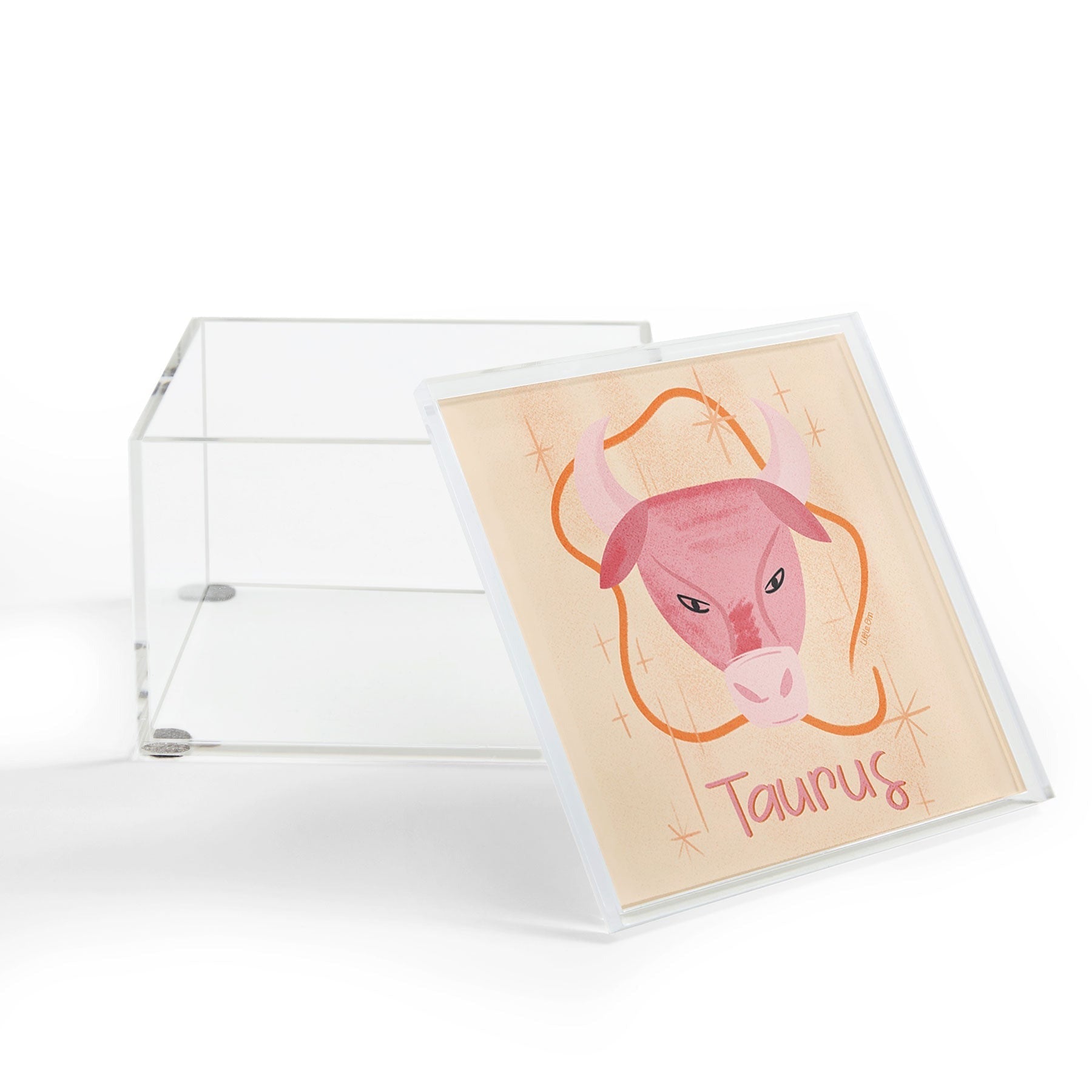 Little Om Zodiac Sign Taurus Acrylic Box