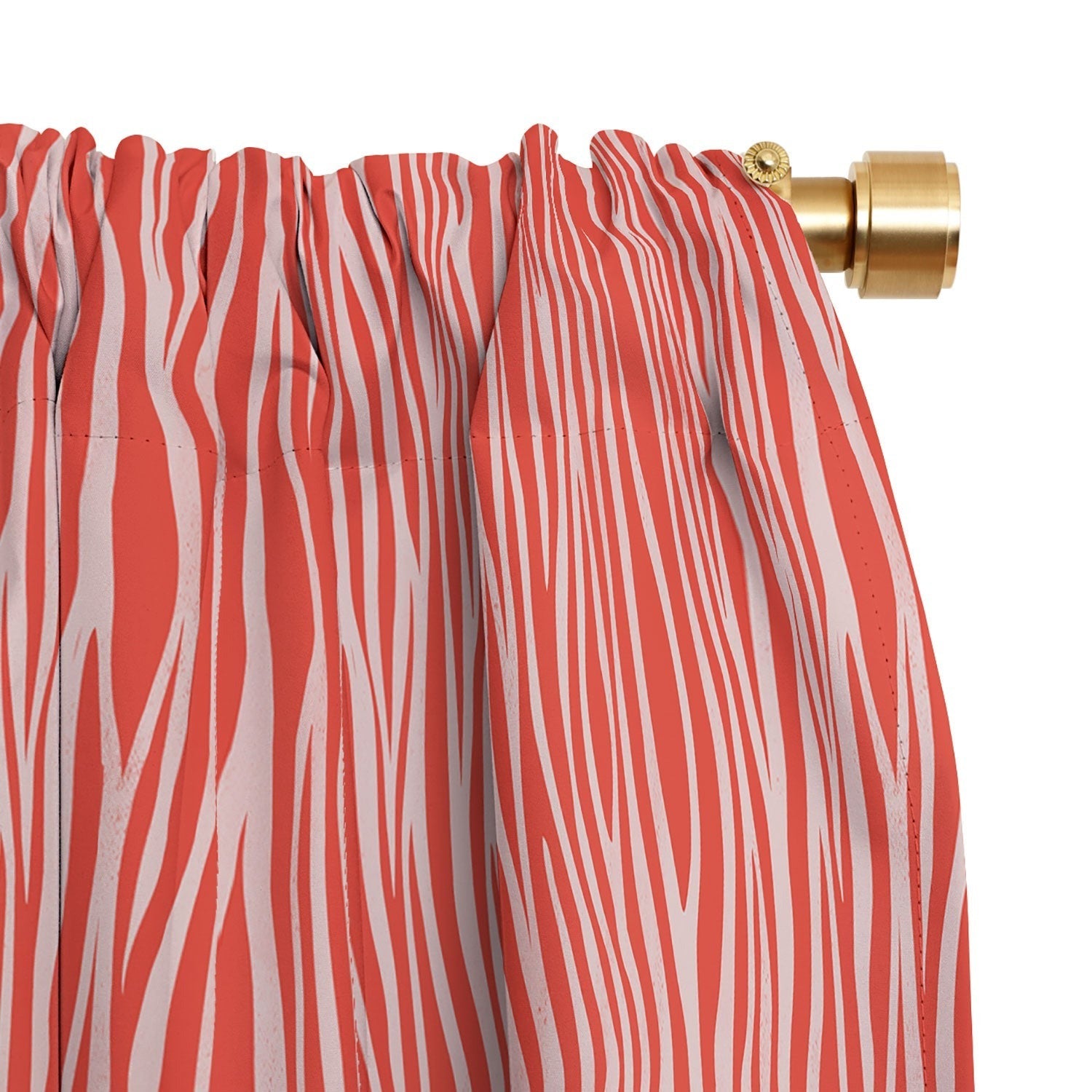 Avenie BR Red Zebra Stripe Blackout Window Curtain