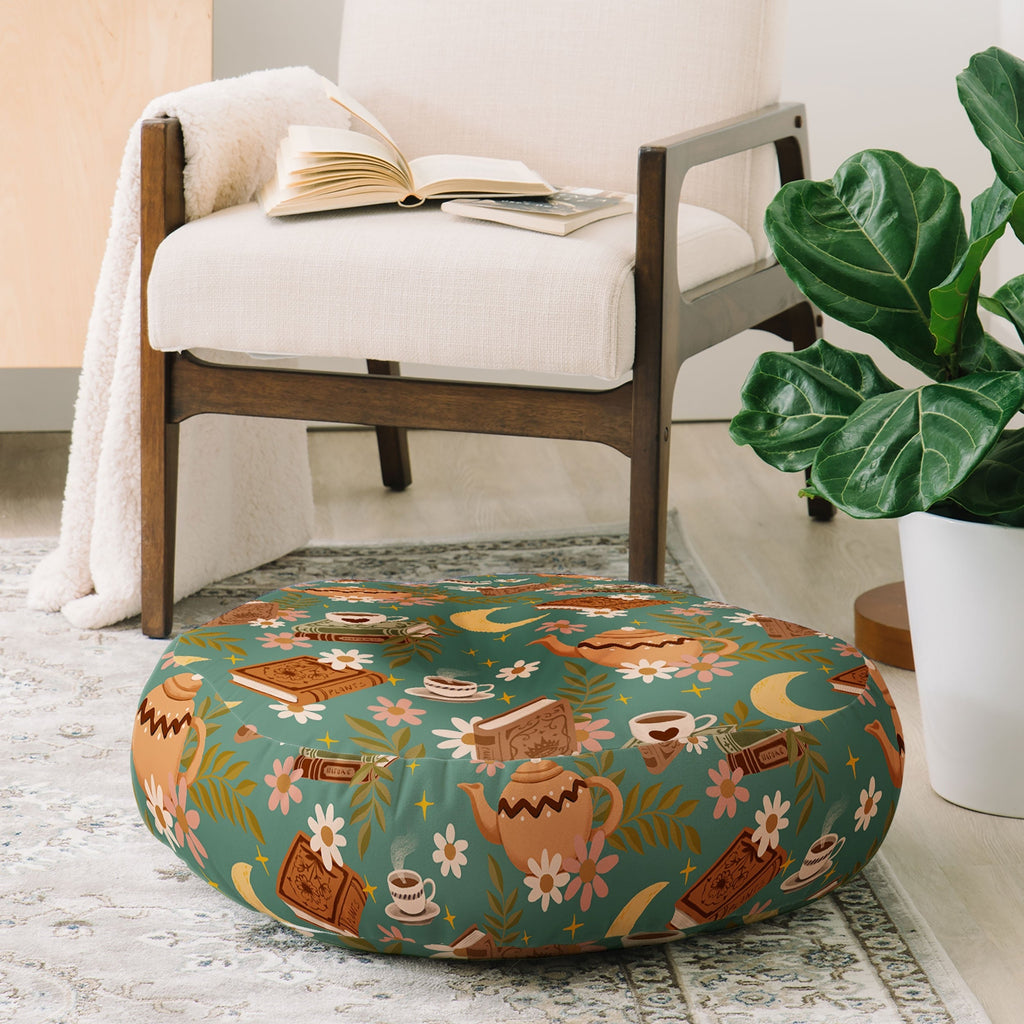 Avenie Moonlit Reading Nook I Floor Pillow Round