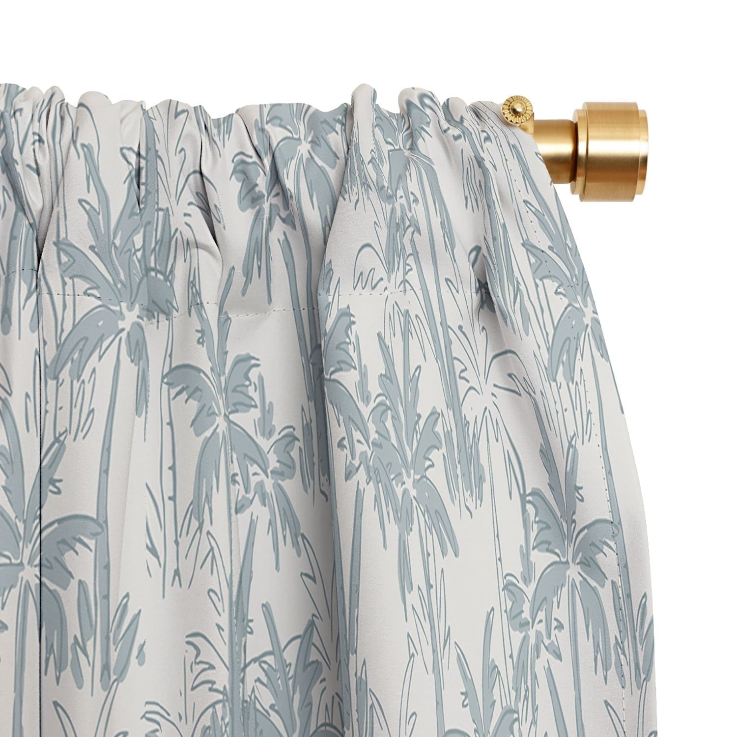 CoastL Studio Palm Forest Coastal Blue Blackout Window Curtain