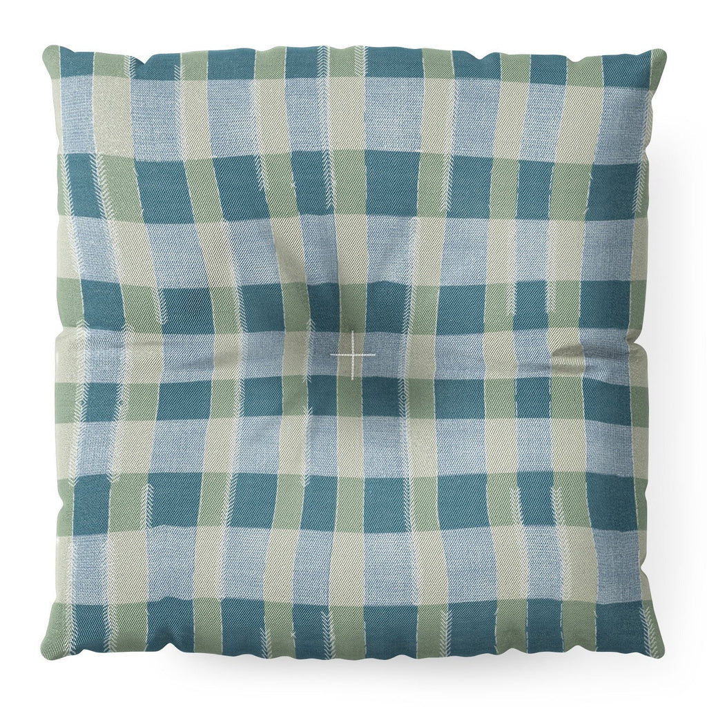 Marta Barragan Camarasa Country Style Checks Floor Pillow Square
