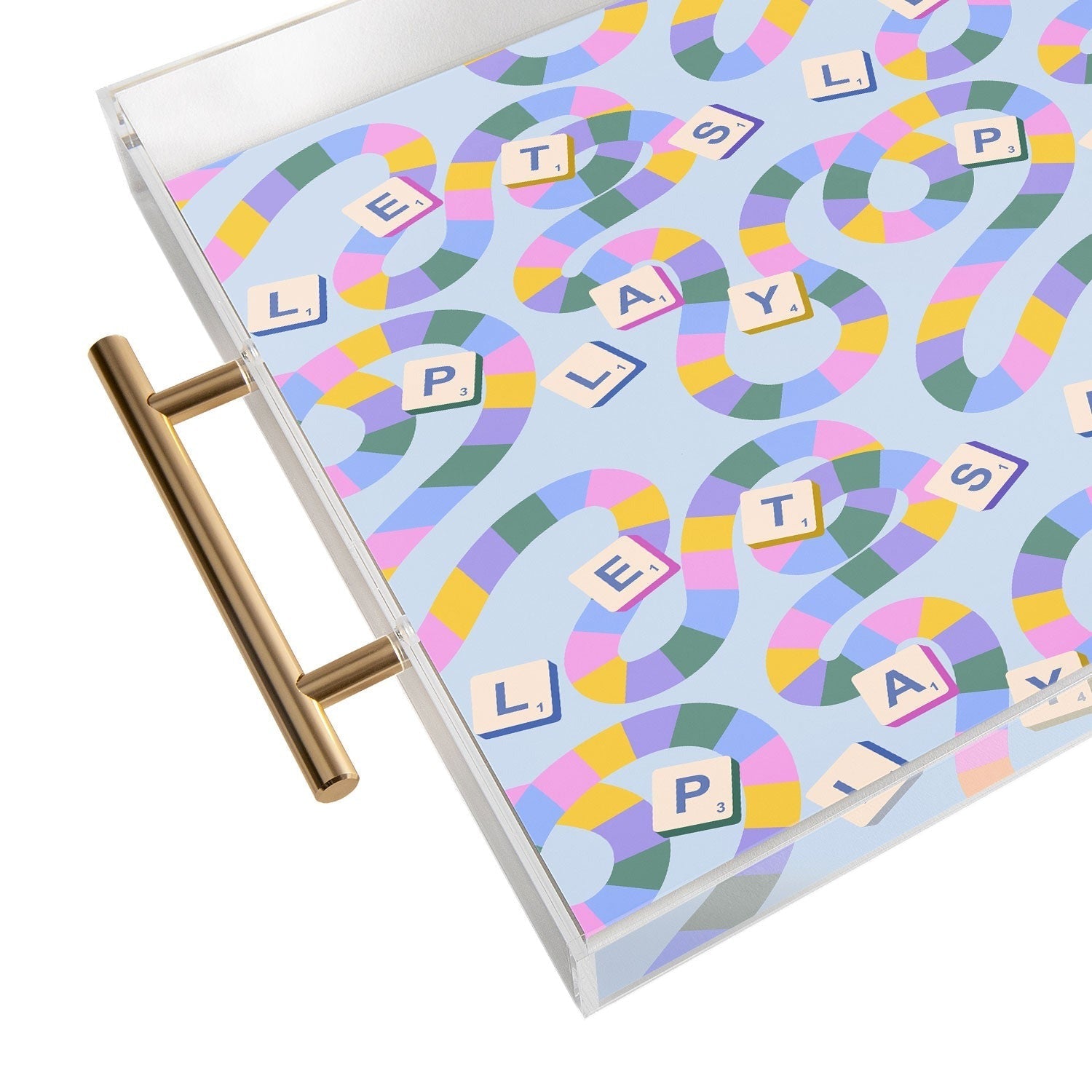 Design by Spark Scrabble Board Game Night Acrylic Tray