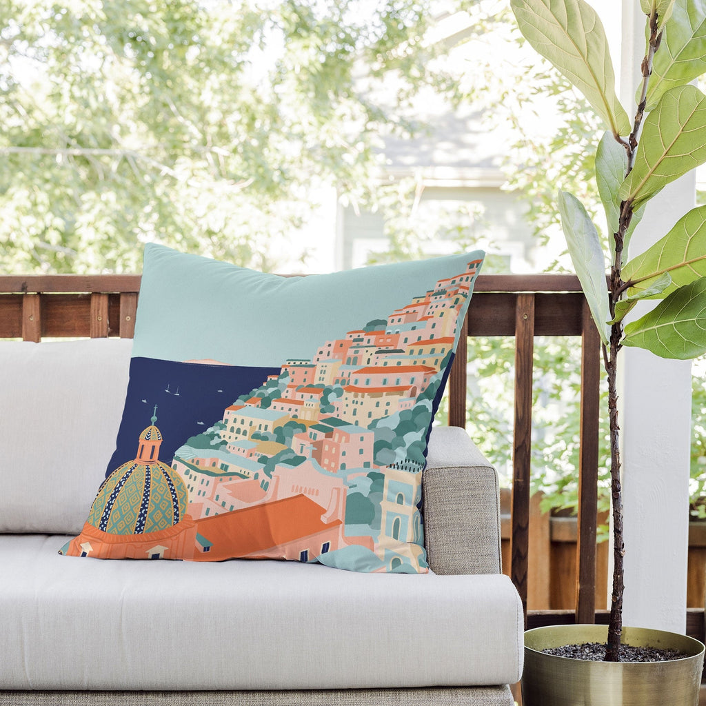 Valeria Frustaci Positano in Italy Outdoor Throw Pillow