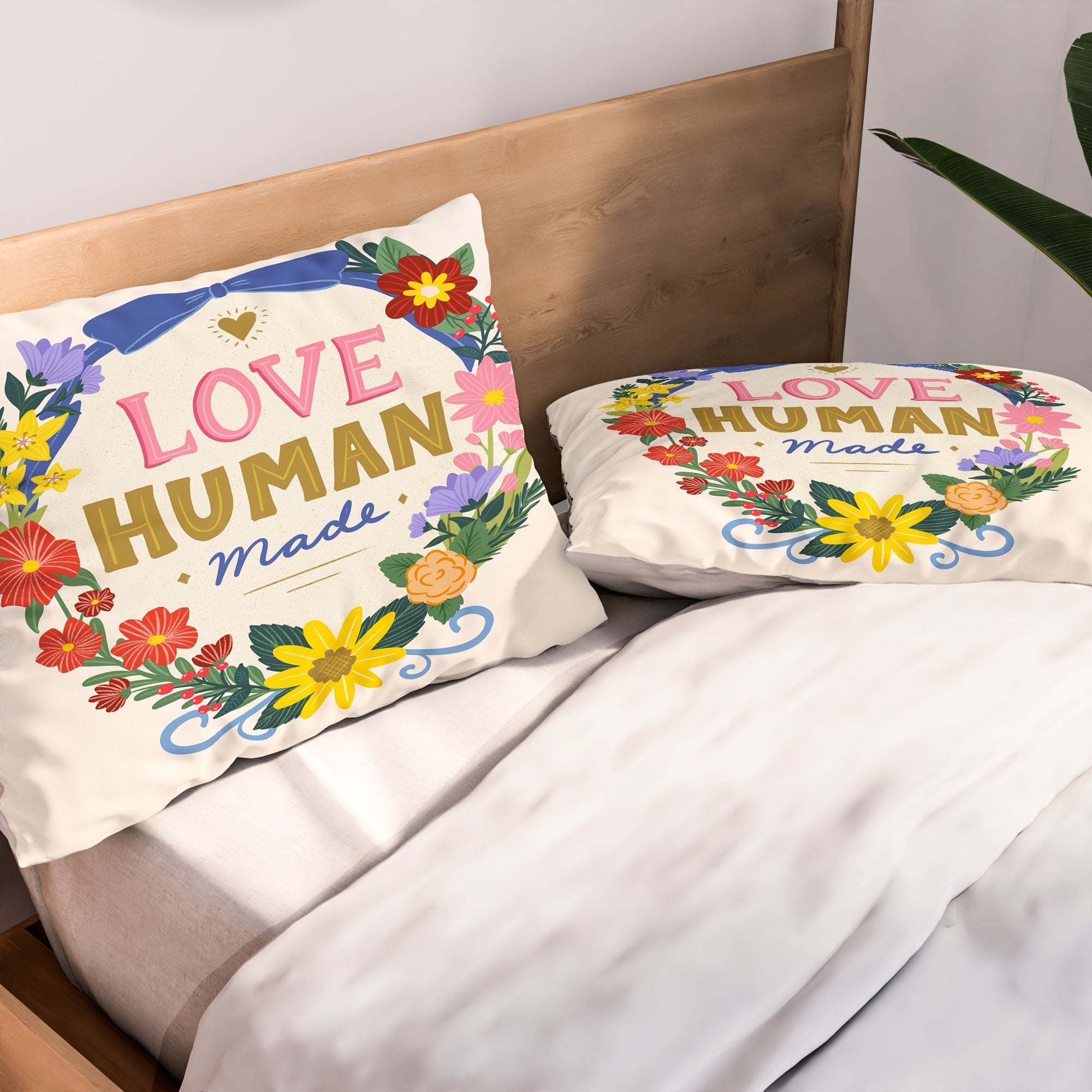 Design by Spark Love Human Made Floral Wreath Pillow Shams