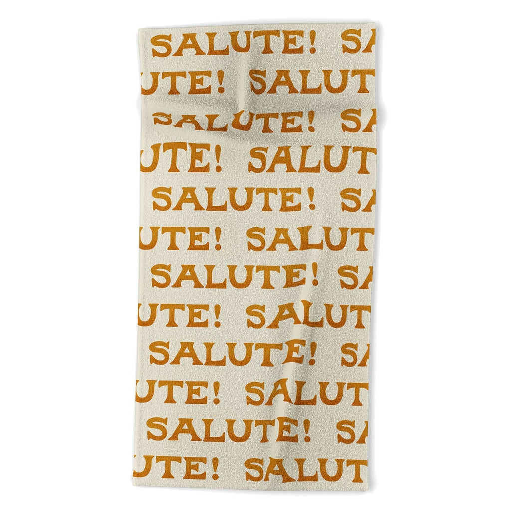 Jessica Molina Salute Gold Pattern on Cream Beach Towel