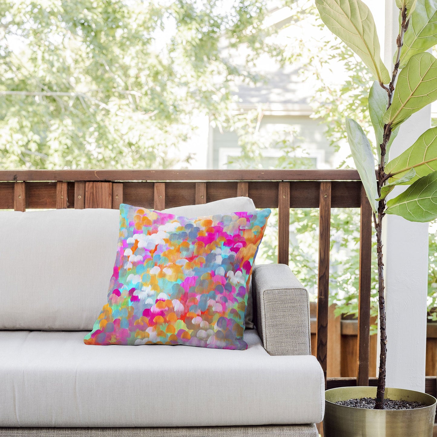Stephanie Corfee Candy Necklace Outdoor Throw Pillow