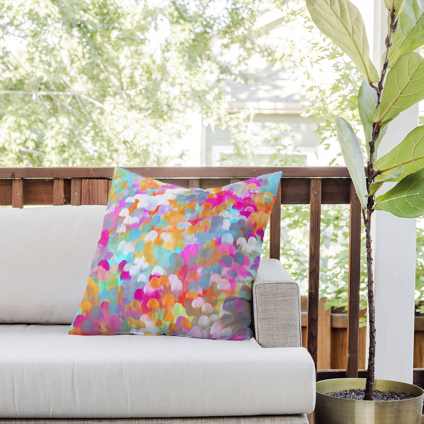 Stephanie Corfee Candy Necklace Outdoor Throw Pillow