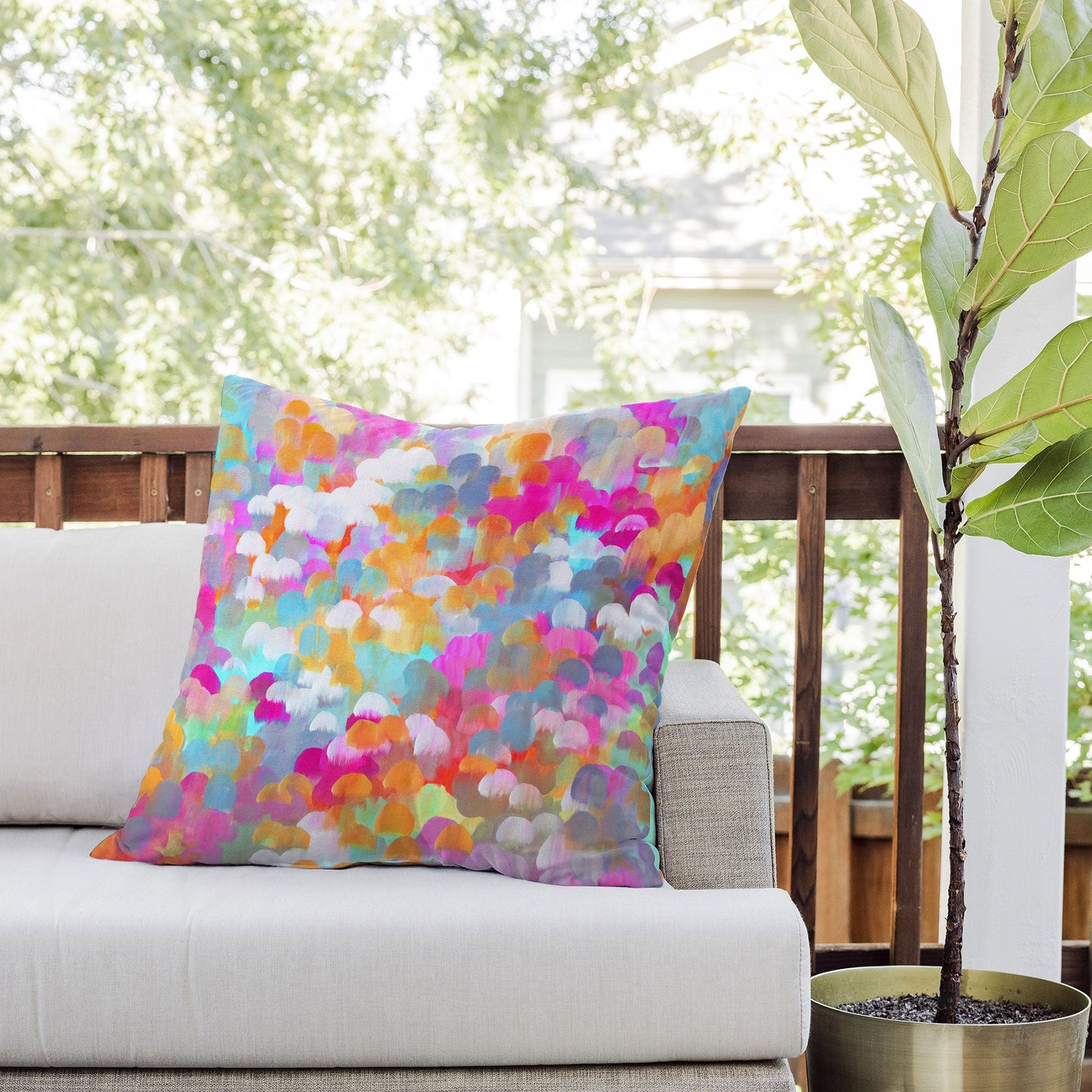 Stephanie Corfee Candy Necklace Outdoor Throw Pillow