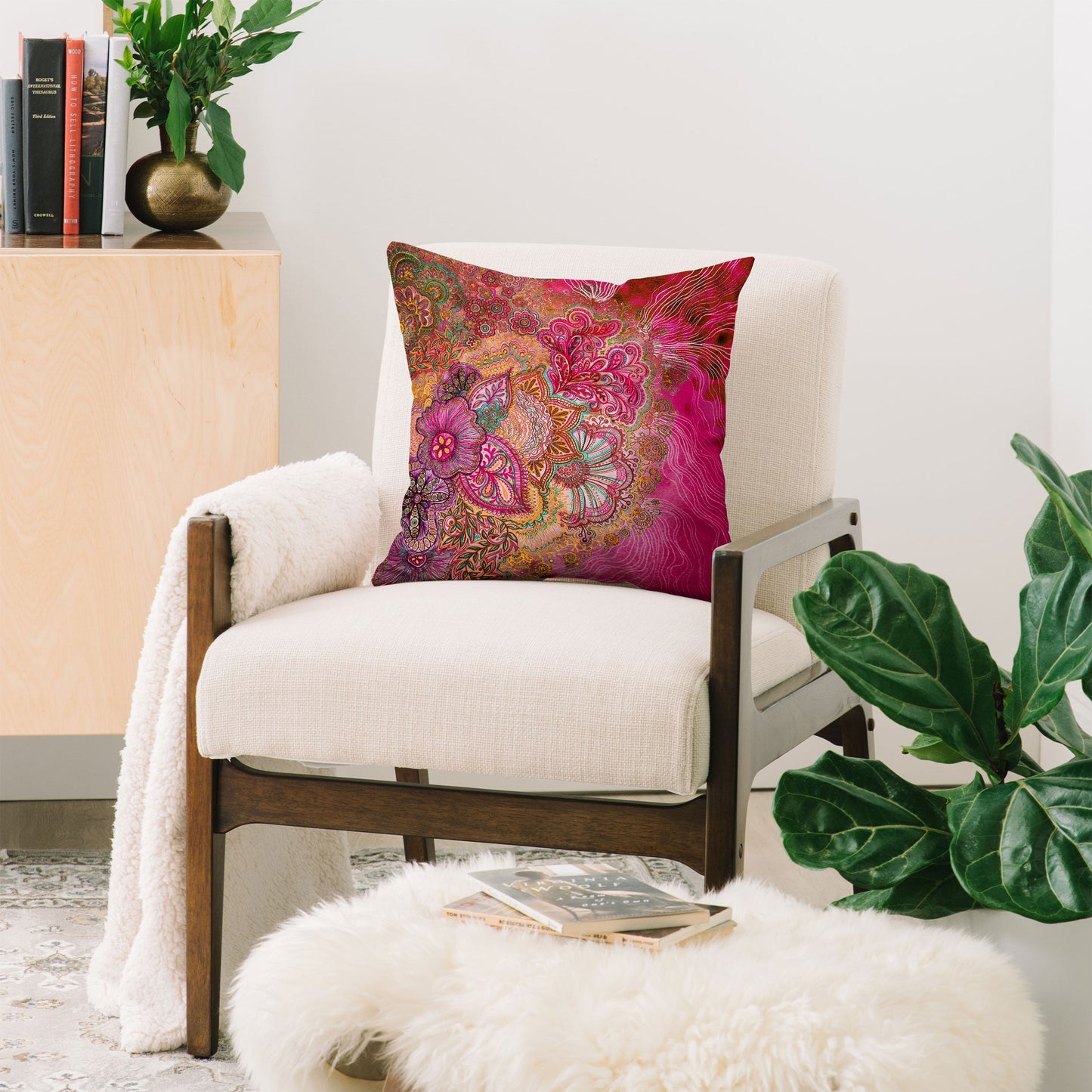 Stephanie Corfee Flourish Berry Throw Pillow