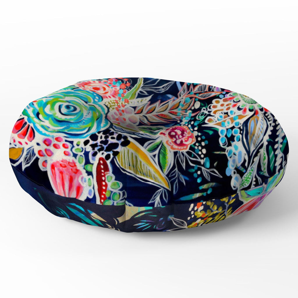 Stephanie Corfee Night Bloomers Floor Pillow Round