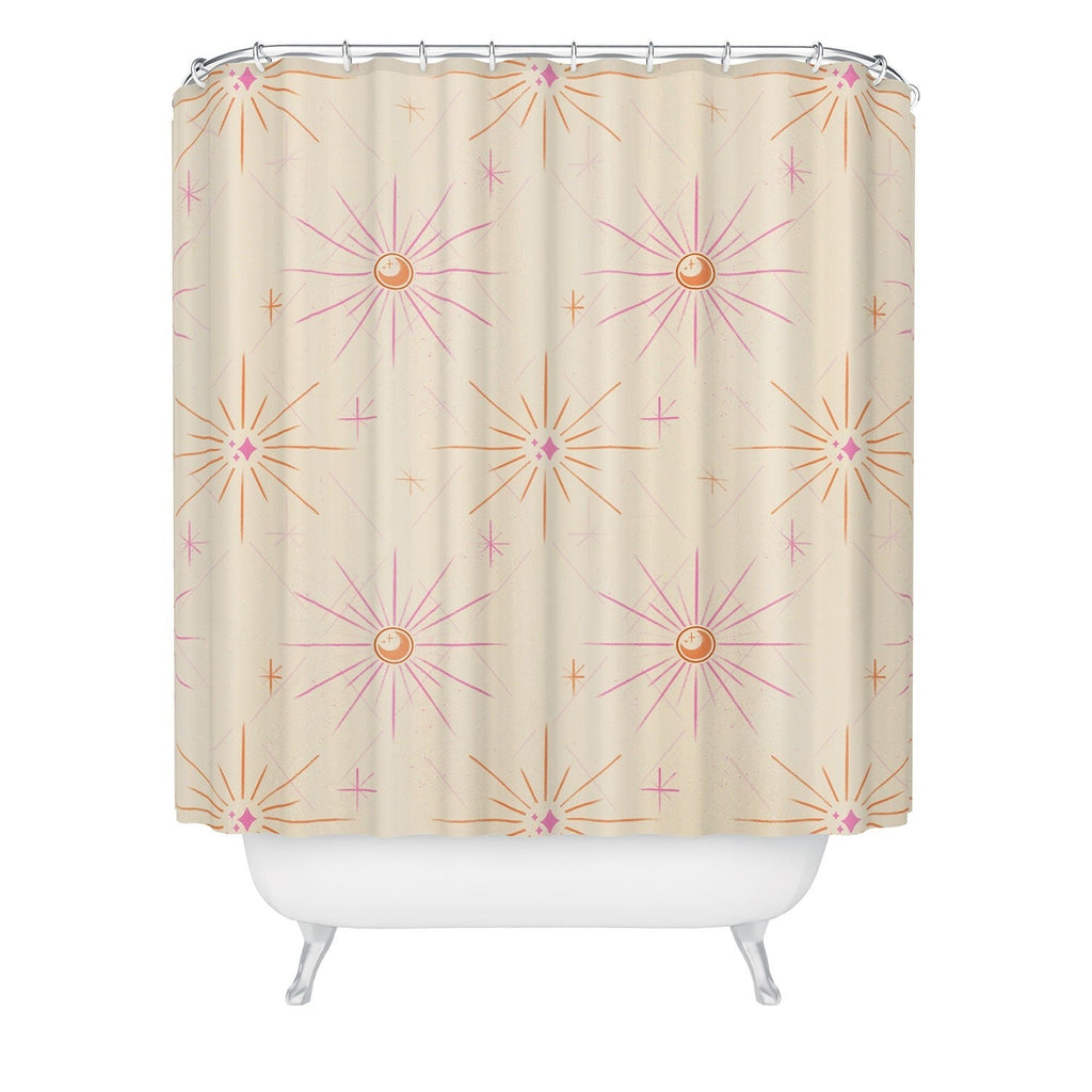 Little Om Pattern Little Moon cream Shower Curtain
