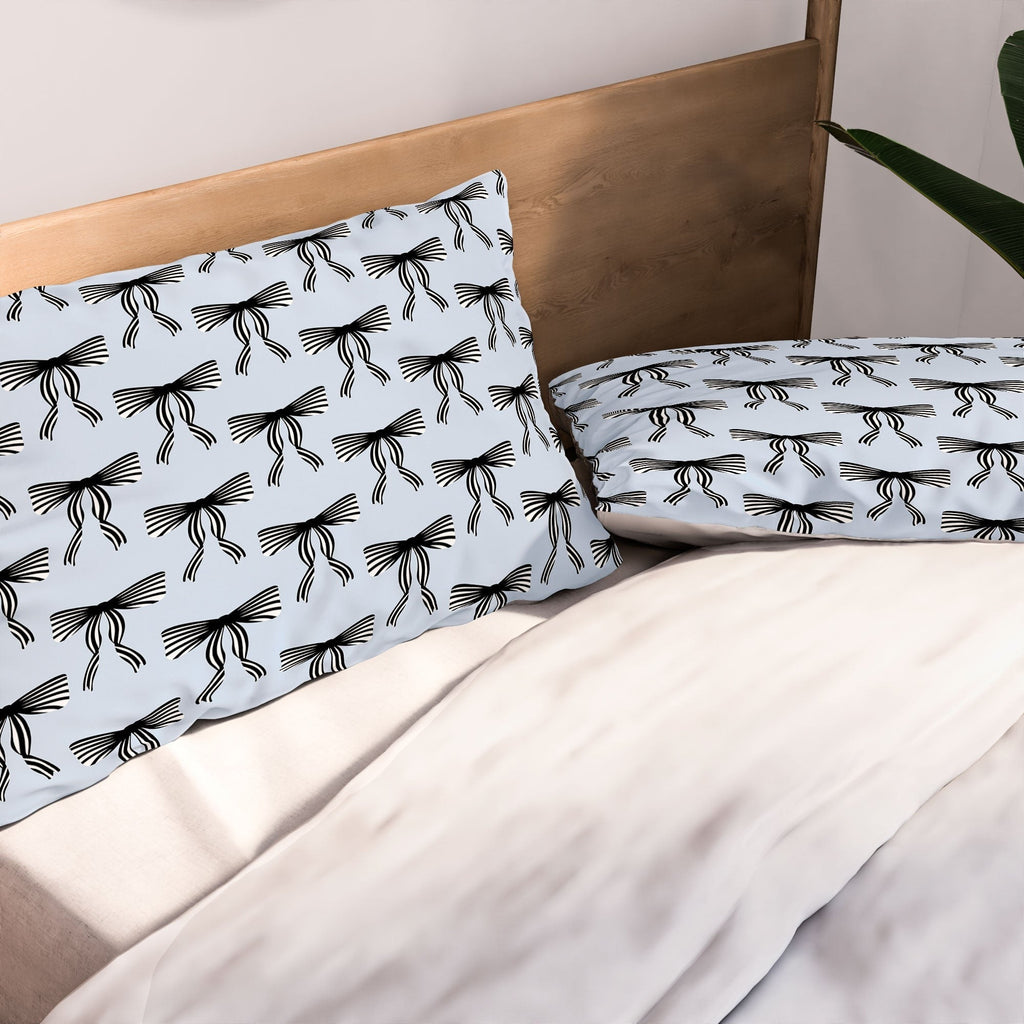 Design by Spark Black Striped Bows Pillow Shams