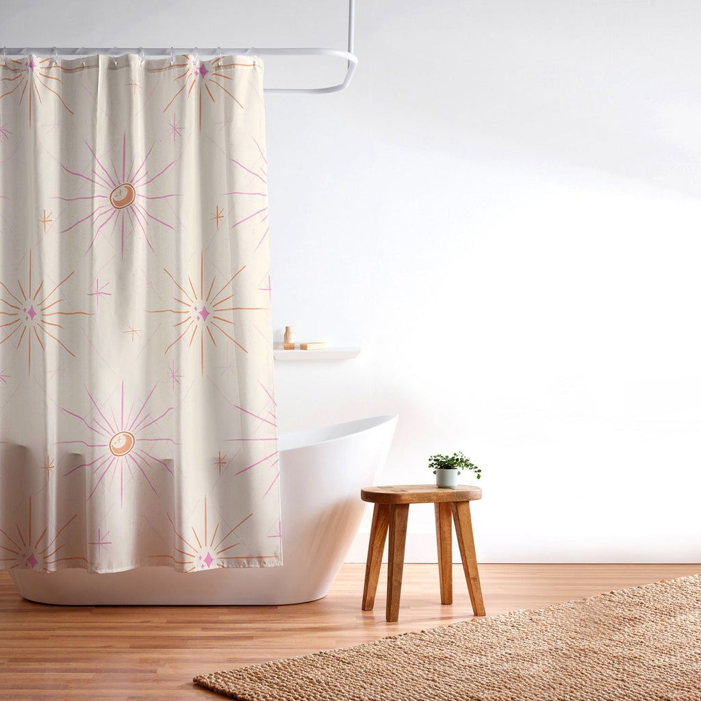 Little Om Pattern Little Moon cream Shower Curtain