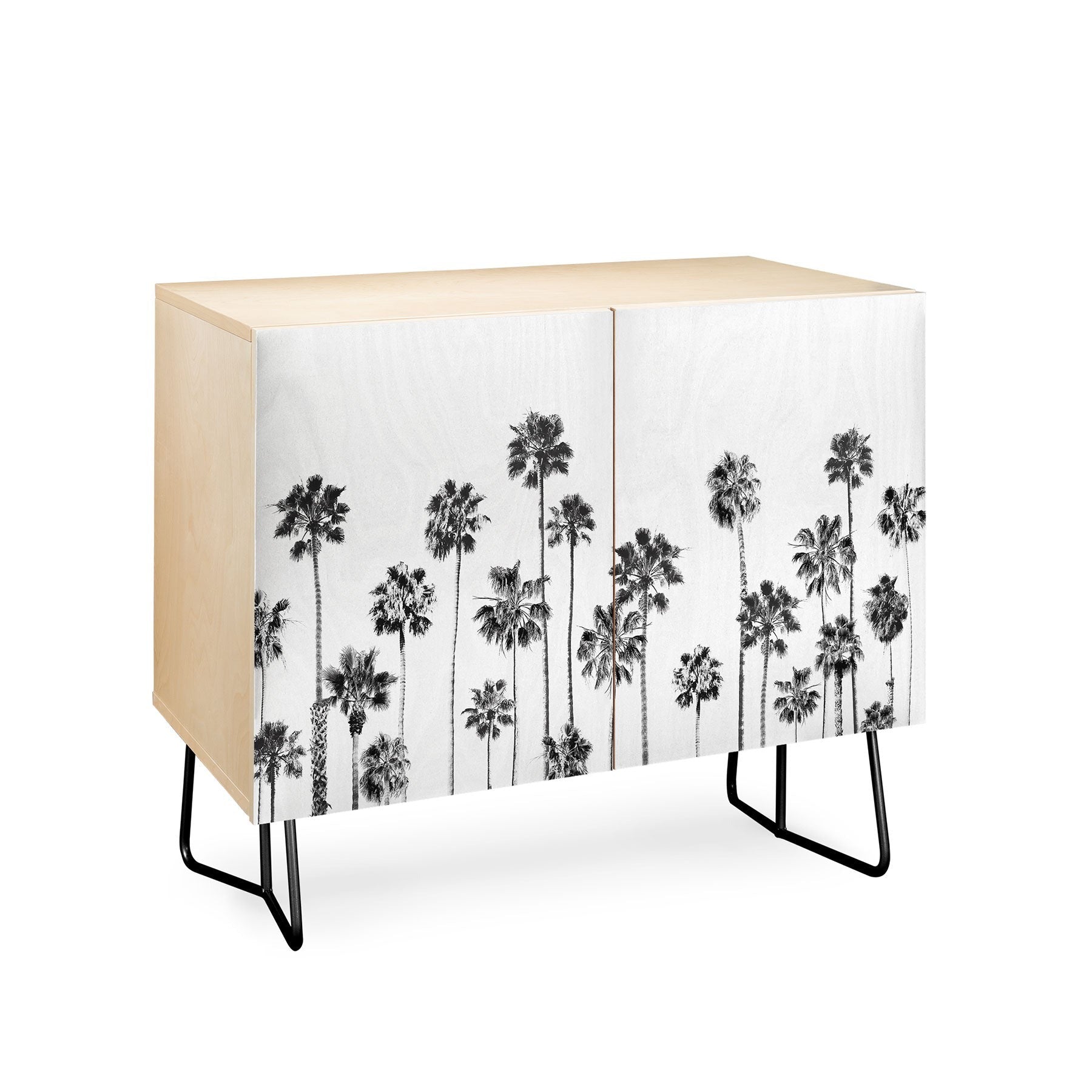 Gal Design Black And White Palms Credenza