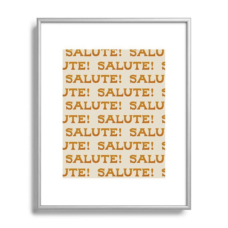 Jessica Molina Salute Gold Pattern on Cream Metal Framed Art Print