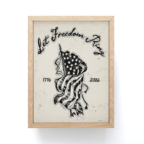 DENY Designs Let Freedom Ring Block Framed Mini Art Print