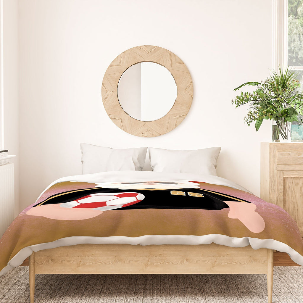 Design by Spark Sporty Soccer Santa Duvet Cover