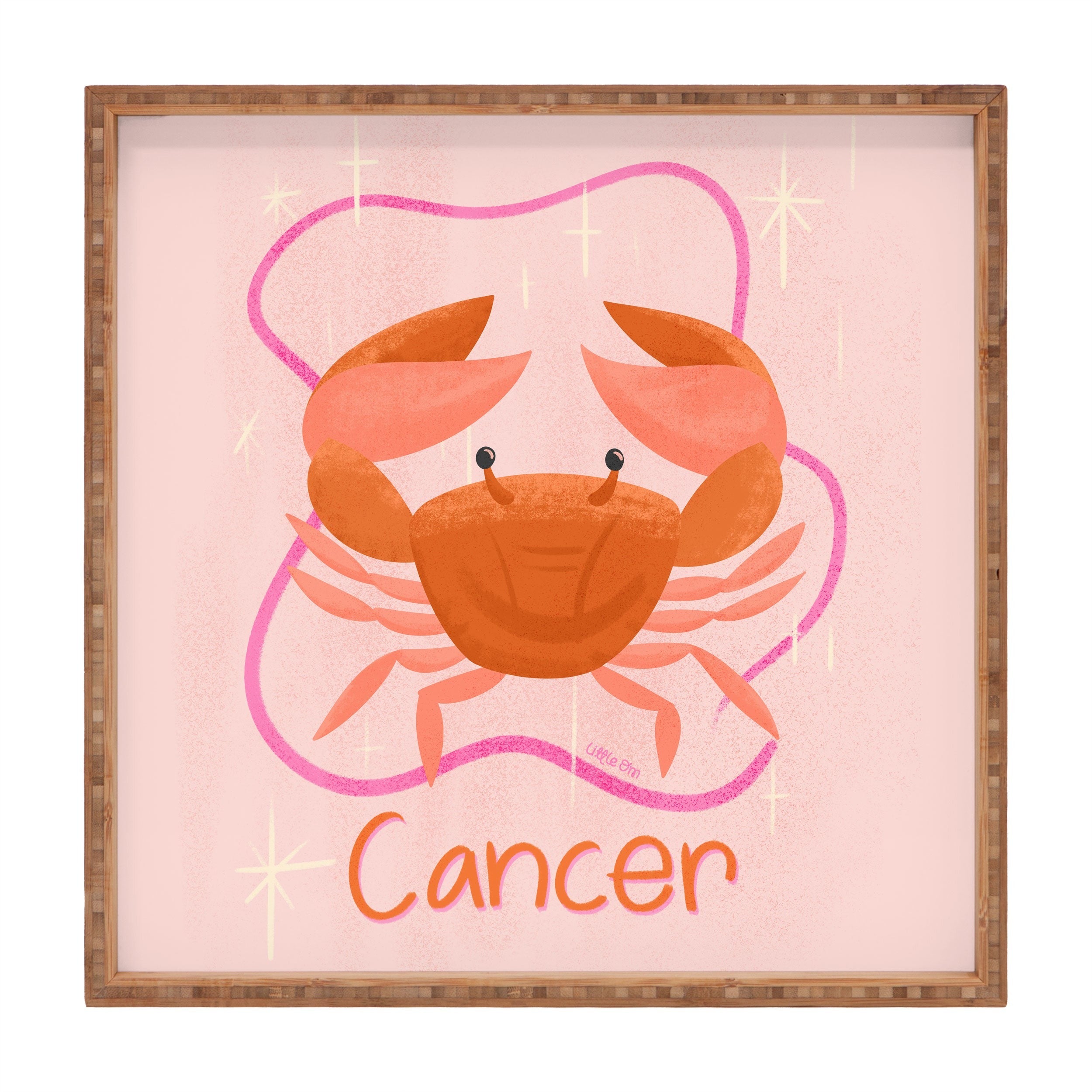 Little Om Zodiac Signs Cancer Square Tray