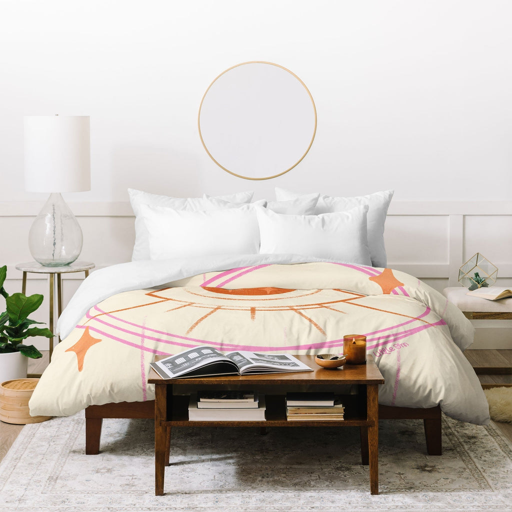 Little Om Celestial Eye cream Duvet Cover