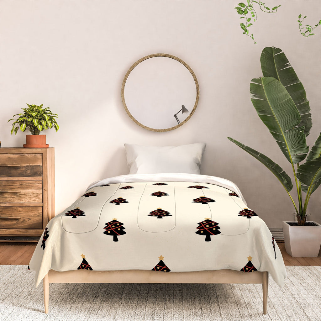 Design by Spark Black And Gold Christmas Tree Comforter