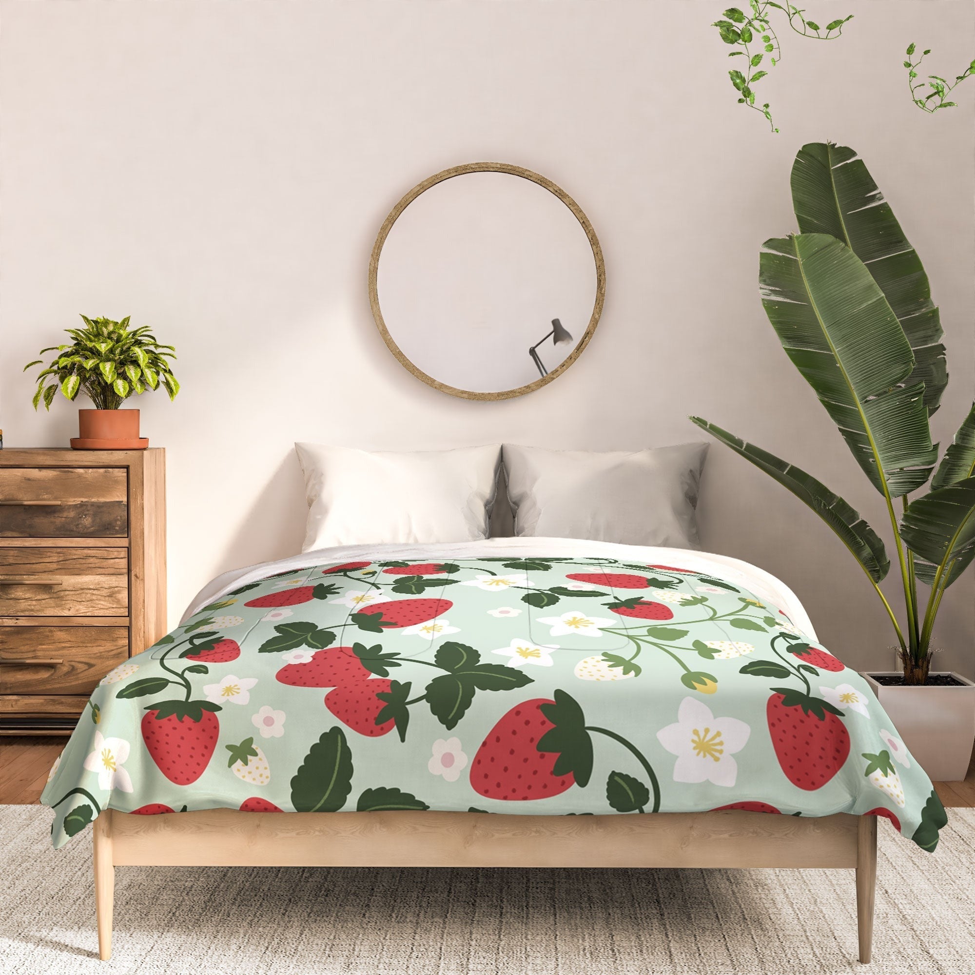 Design by Spark Strawberry Florals Fields Comforter
