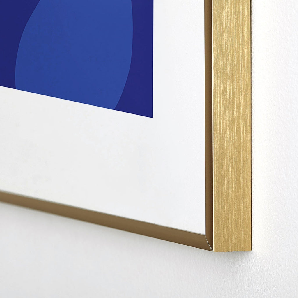 Camilla Foss Blue Pebble Metal Framed Art Print