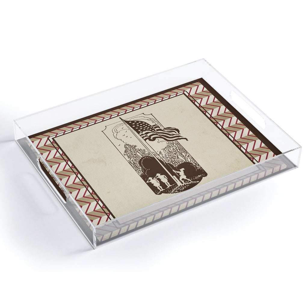 DENY Designs Flag Raisers Striped Square Acrylic Tray