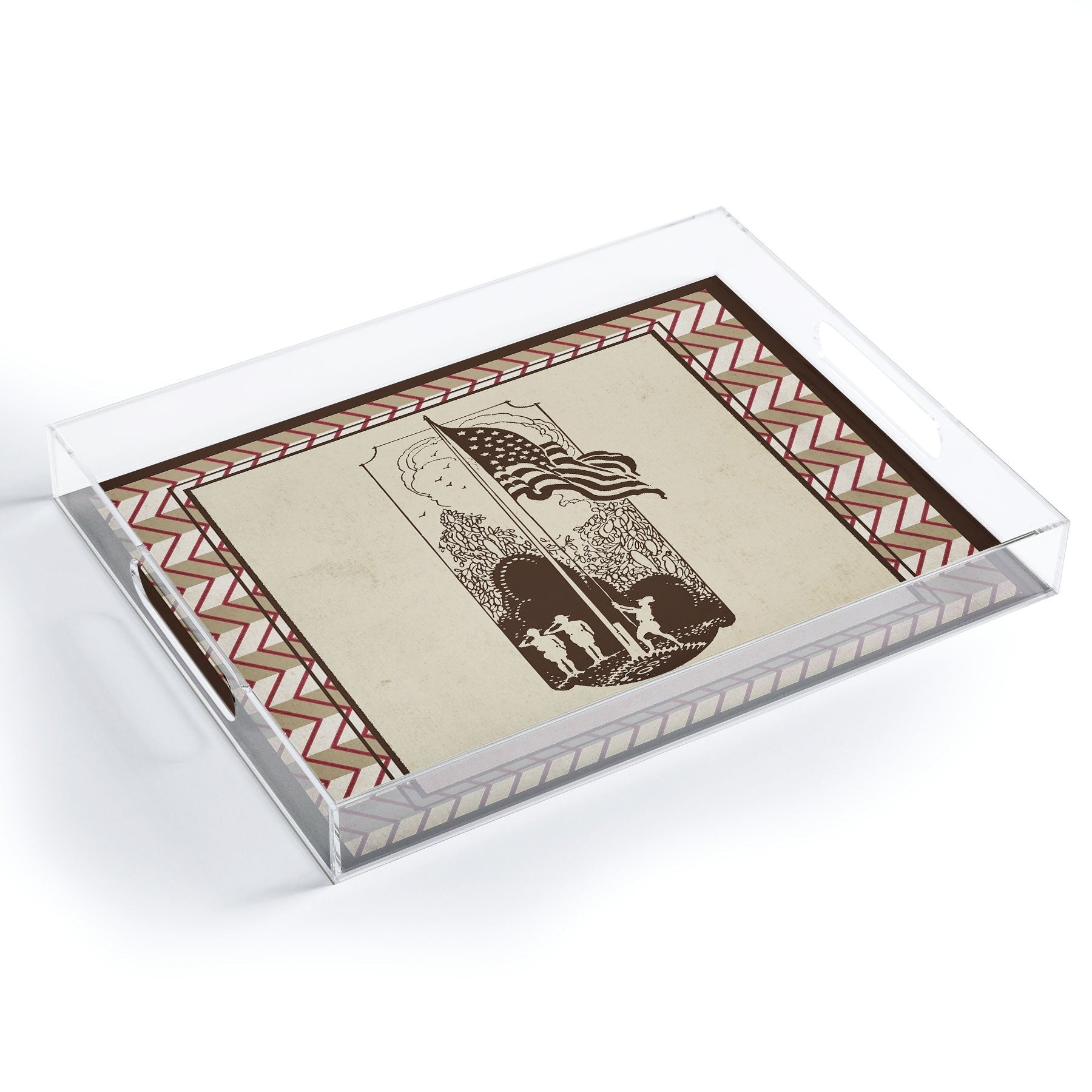 DENY Designs Flag Raisers Striped Square Acrylic Tray